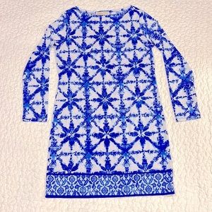 Michael Kors blue and white print dress M